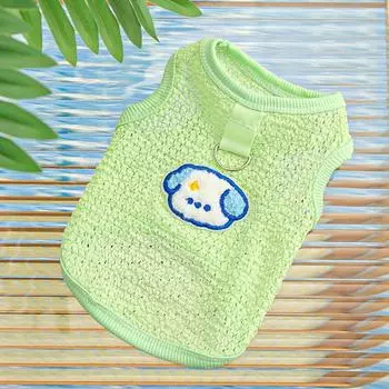 Cute and Breathable Hollowed-out Dog and Cat Pet Clothes Dog Supplies Vests Dog Teddy Pet Cats In Spring and Summer XS