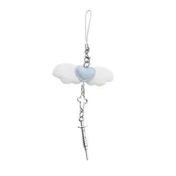 Cute Angel Wing Phone Pendant Delicate Angel Wing Phone Pendant Backpack Phone Straps Chain Charm Decorations for Women синий