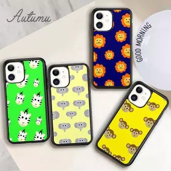 Cute Animal Faces Phone Case for iPhone 11 12 13 14 Pro Max mini X XR XS SE 2020 6S 7 8 Plus Samsung Galaxy S21 S22 Cover shell iPhone 6plus