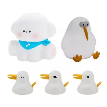 Милый ночник в виде животного, перезаряжаемый, мультяшный, прикроватный светильник, плавная регулировка яркости, настольная лампа в виде животного для кормящих малышей D