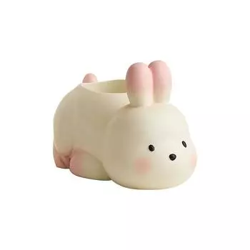 Cute Animal Pen Holder Cartoon Desktop Rabbit Ornament Creative Resin Panda Statue Desk Rabbit