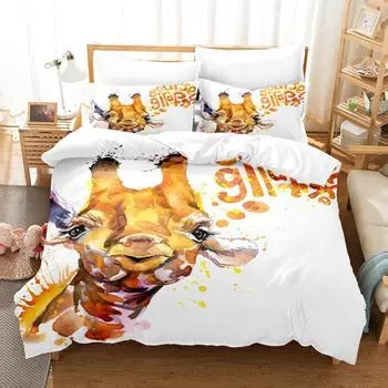 Cute Animal Zoo Cute Version Export Can Be Ordered Clear Digital Printing Three-Piece Quilt Cover 135 * 200 two-piece set