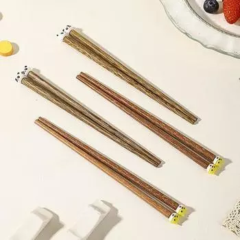 Cute Animals Long Chopstick Wooden Elk Bear Panda Sushi Noodle Chopsticks Tableware Reusable Hot Pot Use Chopsticks
