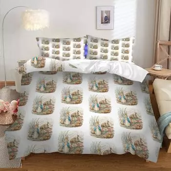 Cute Animals Pet Animals Digital Printing Quilt Cover Pillowcase Three-Piece Set 90*190