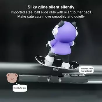 Cute Anime Car Display Screen Center Console Ornaments Skateboard Animal Car Rearview Mirror Decoration Interior Accessories чёрный