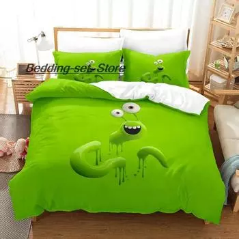 Cute anime face animal expression pack Bedding Set Single Twin Full Queen King Size Bed Set Aldult Kid Bedroom Duvetcover Sets 70x133cm 2pcs