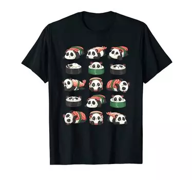 Cute Anime Panda Otaku Sushi Nigiri Gift T-shirt