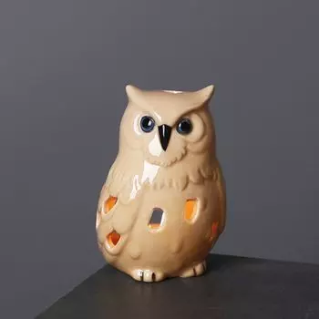 Cute Aroma Furnace Creative Owl Statue Micro Landscape Miniature Figurine Sculpture Living Room