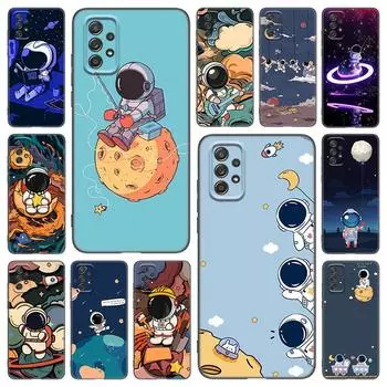 Cute Astronaut Earth Phone Case For Samsung Galaxy A21 A30 A50 A52 S A13 A22 A32 A33 A53 A73 5G A11 A12 A31 A51 A70 A71 A72 Samsung A13