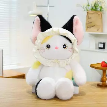 Cute Baby Hat Bear Plush Toy Children Sleeping Comfort Rabbit Pillow Cat Doll Home Decoration 28cm/0.12kg