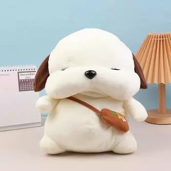 Cute Backpack Stuffed Animals Dog Cuddly Plush Toy With Sound Soft Doll Pillow 35Cm Kawaii Apology Dog Couple Kids Gifts
