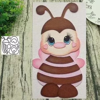 Милая пчела Металлические режущие штампы DIY Скрапбукинг Тиснение Бумага Карты Ремесло Дырокол Трафарет серебряный