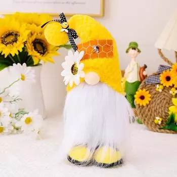 Cute Bee Polyester Day Character Toy Without Face Perfect For Summer Festival Decor