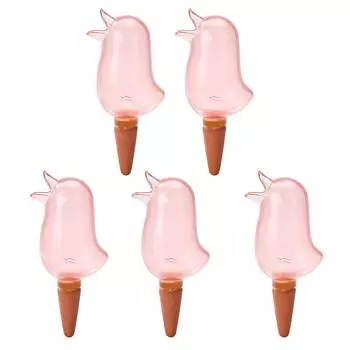 Cute Bird Plant Watering Spikes Self Watering Spikes Automatic Plant Waterer Seeper for Lawns and красный