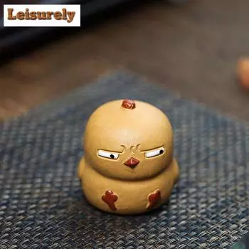 Cute Bird Tea Pet Tea Ceremony Companion Hand-made Purple Clay Chicken Tea Pet Figurine for Lovers Home Decor Kung for Shelves