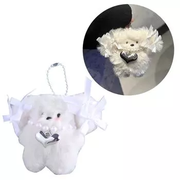 Милый брелок-подвеска в виде собаки-бантика, симпатичное подвесное украшение для сумки, телефона, женского рюкзака, сумки, подвески для девочек