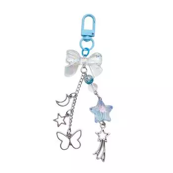 Cute Bowknot Pendant Keychain Dolphin Phone Charm Stylish Beaded Keychain Elegant Bag Pendant Suitale for Daily Use 1 синий