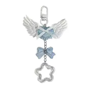 Cute Bowknot Star Bear Keychain Pendant Lovely Hanging Decorations Keyring Charm for Purse Bag Backpack Handbag 4