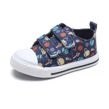 Cute Boys Kids Canvas Shoes Hook & Loop Girls Casual Shoes Sport Shoes Cartoon Prints Breatheable Casual Fashion Children Shoes 21 цветочные печати