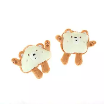 Милый плюшевый мишка в виде хлеба, кулон, брелок, мультяшный треугольный квадратный кулон в виде хлеба, брелок, талисманы, подарки