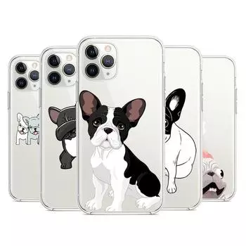 Cute Brindle Frenchie Puppy Silicone Cover For Apple IPhone 13 12 Mini 11 Pro XS MAX XR X 8 7 6 6S 5 Plus SE Phone Case iPhone 5 5S