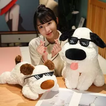 Милая кукла-собака с большим носом в виде бургера, плюшевая игрушка в виде щенка, спящая детская кукла в подарок для девочек 25cm