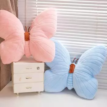 Милая подушка-бабочка, короткая плюшевая подушка для девочки, розовая, для спальни, дивана, прикроватная подушка для домашнего декора, мягкая подушка, подарок на день рождения 40cm