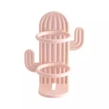 Cute Cactus Toothbrush Holder Space-saving Easy Installation Wall Mounted Punch-free Waterproof Bathroom Toothbrush Organization Shelf AVE