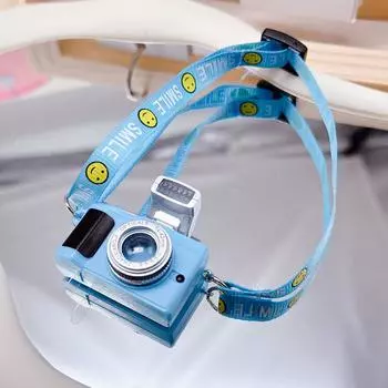 Cute Camera Pendant, Plush Doll Camera Accessory, Accessory Camera Charm Blue