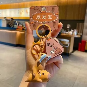 Cute Capybara Keychain Creative Capibara Keyring Unisex Capybara Pendant Birthday Gift style 1