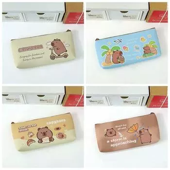 Cute Capybara Pencil Bag Waterproof School Stationery Bag Kawaii Cartoon Pen Bag School style 3