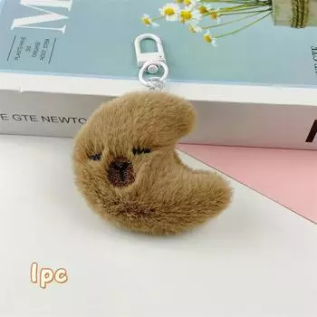 Cute Capybara Plush Keychain Cartoon Kawaii Keychain Pendant Creative Brooch Backpack Decoration Accessories Gifts
