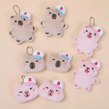 Cute Capybara Plush Toy Pendant Keychain Pendant Bag Pendant Small Gift Car Keys Accessories as the picture