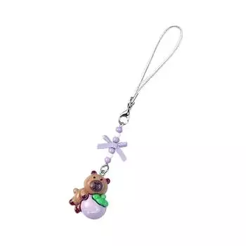 Cute Capybara Resin Phone Strap Handmade Bead Design Phone Lanyard Accessory for Bags Keys and Daily Accessories T3