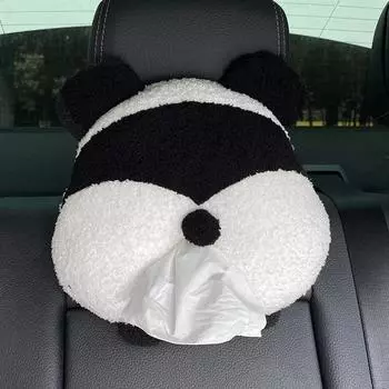 Cute Car Tissue Holder Tissue Car Holder Plush Panda Napkin Box Napkin Case Backseat Headrest Tissue Organizer Auto Animal Decor CHINA