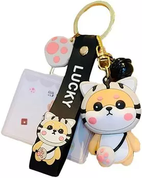 Cute cartoon 3D cute animal couple keychain accessories silica gel car keychain is suitable for female students [AIXUAN] keychain, keychain, (Type 7)