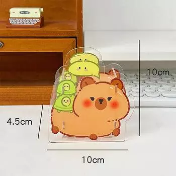 Cute Cartoon Acrylic Capybara Pen Holder Multifunctional Desktop Large Capacity Pencil Case Student Stationery Storage Box