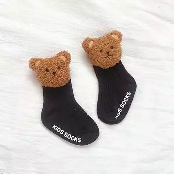 Cute Cartoon Animal Baby Socks for Boy Girl Kids Soft Cotton Bear Anti Slip Sock Newborn Toddler Autumn Winter Children Socken XS(0-6M)