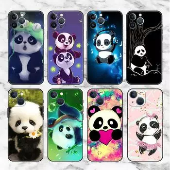 Cute Cartoon Animal Panda Case For Apple iPhone 14 Pro Max 13 11 12 Mini SE 7 8 Plus X XS 6 6S Silicone Phone Cover Soft Funda iPhone 6 6S Plus