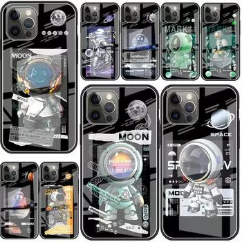 Милый мультяшный астронавт, звезда, космический стеклянный чехол для Apple iPhone 14 11 13 Pro 12 7 8 Plus SE 2022 XR X XS Max 6 6S, чехол для телефона iPhone 14 Pro Max