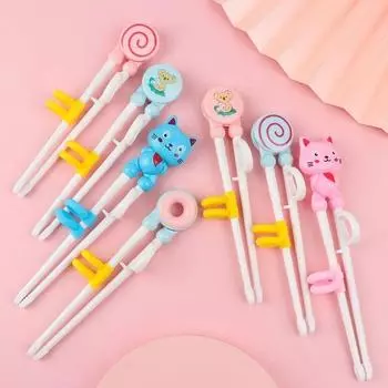 Cute Cartoon Baby Learning Training Chopsticks Kids Eating Training Helper Household Kitchen Blue Bear