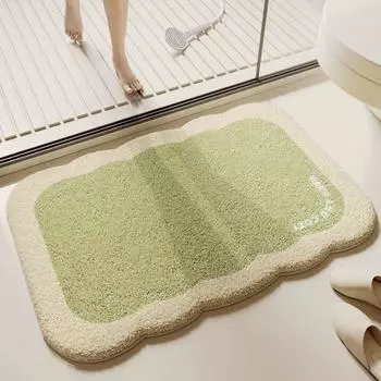 Cute Cartoon Bathtub Bathroom Mat, Highly Absorbent Quick-Dry Thick Polyester, Non-Slip PVC Backing, Machine-Washable 40*60CM