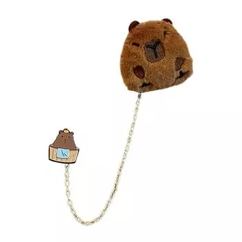 Cute Cartoon Capybara Brooch Stylish Capybara Lapel Pin Adorable Badges Soft Pin Alloy Material Perfect Gift for Couples B