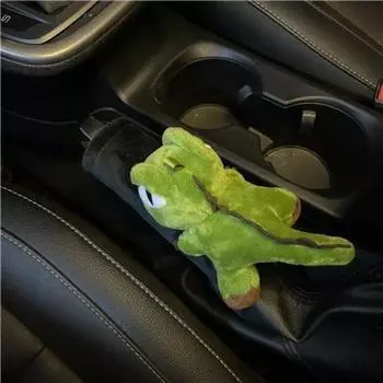 Cute Cartoon Car Handbrake Grip Covers Gear Shift Knob Cover Handle Plush Sleeve Winter Soft Warm Hand Brake Dino Corgi Ass