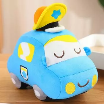 Cute Cartoon Car Plush Toy Kawaii Pink Bow Ambulance BluePolices Car Red Fire Engine Taxi Gift for Boy Birthday Present about 7-10cm