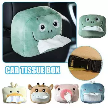 Cute Cartoon Car Tissue Box Holder Animals Napkin Paper Bracket Animal Car Multi-function Accessories Box Decoration Portab R9S2