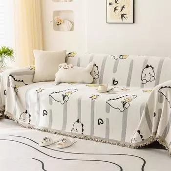 Милое мультяшное полотенце для дивана из синели Four Seasons Universal All-Inclusive Чехол для дивана, пылезащитный чехол, цельный чехол для дивана, тканевая подушка 180*130cm