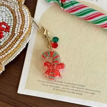 Cute Cartoon Christmas Tree Snowman Pendant Keychain Phone Charm Exquisite Novelty Backpack Decoration Accessories Gifts