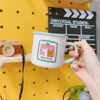 Cute Cartoon Couple Cup Ceramic Cup Mug Bear Little Rabbit Wedding Gift Boy Girl Breakfast 320ml