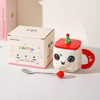 Cute Cartoon Cute Pet Animal Mug Souvenir Birthday Party Cute Ceramic Cup Household Milk Breakfast Cup 301-400ml